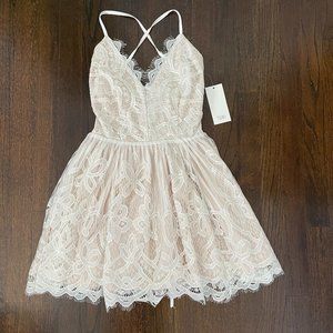 Tobi White Lace Mini Dress